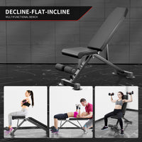 Wesfital Weight Bench Workout Bench for Incline Decline Exercise 500LBS Weight Capacity Home Gym Bench Fast Folding