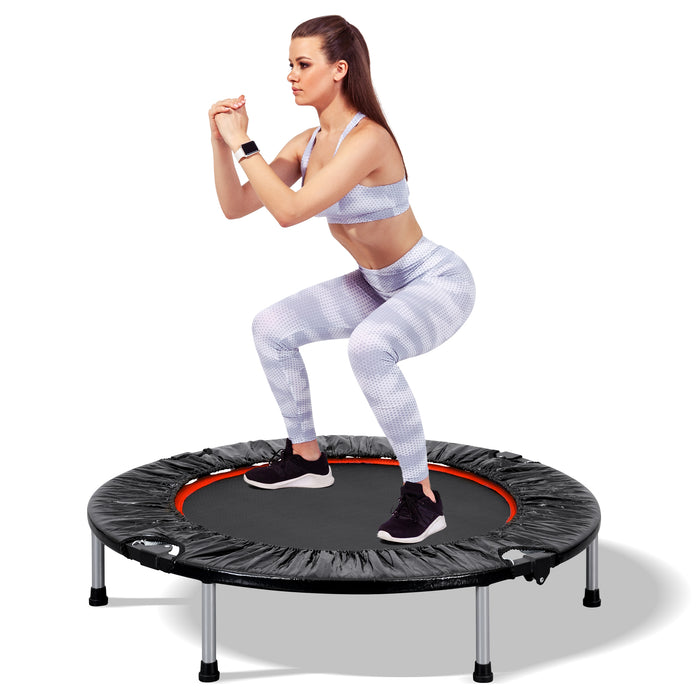 BestHFit 40'' Mini Trampoline Rebounder Trampoline for Adults Foldable Fitness Trampoline Indoor Outdoor Workout 200 LBS Weight Capacity