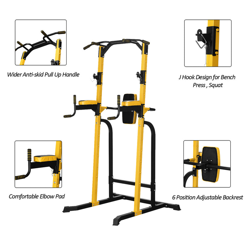 Wesfital Power Tower Pull Up Bar Station Multi-Function Gym Equipment for Dip Stand Pull up Chin Up, Home Strength Gym Equipment,Power Rack