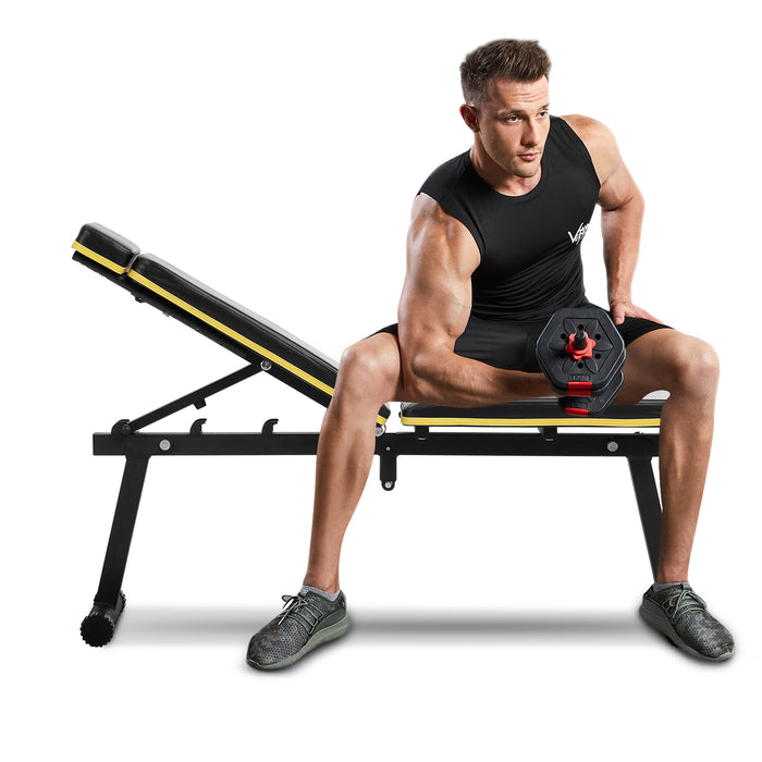 Weight Bench - Wesfital Workout Bench Foldable Strength Training Bench Utility Bench Incline Bench Exercise Bench For Home Gym Fitness