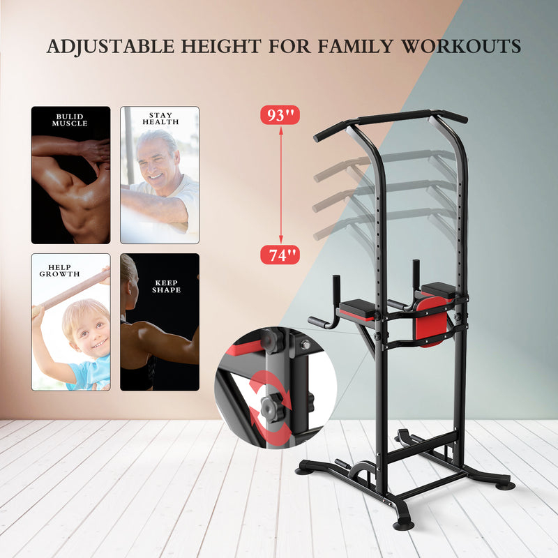 Wesfital Multi-Function Power Tower Pull Up Bar Dip Bar Gym Equipment for Home