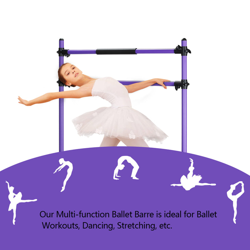 Wesfital Adjustable Double Ballet Barre Dance Bar Stretching Bar Free Standing Kids Gifts