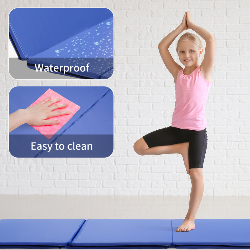 Wesfital Gymnastics Mat Tumbling Mat for Kids 3'x6'x1.7'' Thick Gym Workout Mats Foldable Exercise Mat Floor Mat