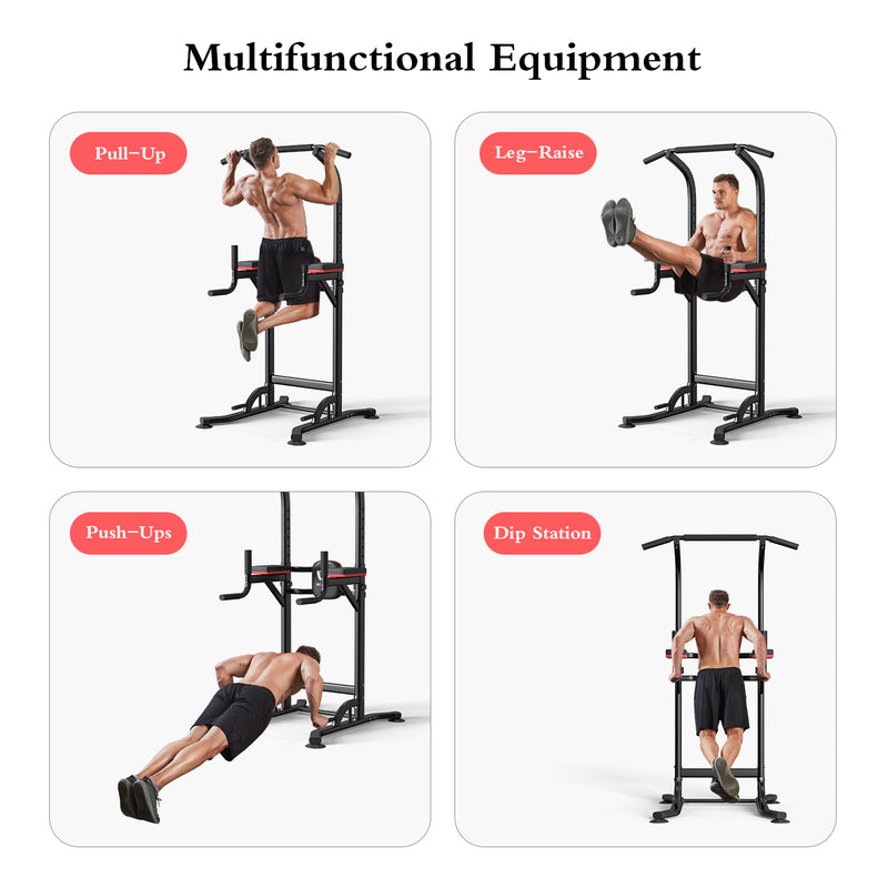 Wesfital Multi-Function Power Tower Pull Up Bar Dip Bar Gym Equipment for Home