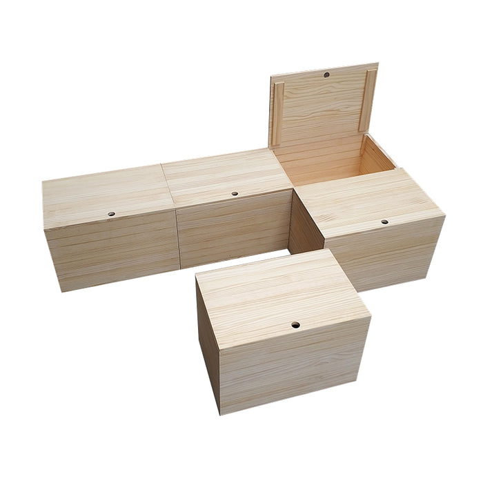 Oneofics Wood Bin Storage Cube Basket